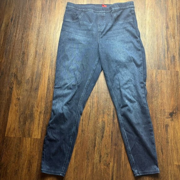 Spanx Pull On Skinny Jeans Distressed Dark Wash Women’s Size Size XL - Picture 1 of 10